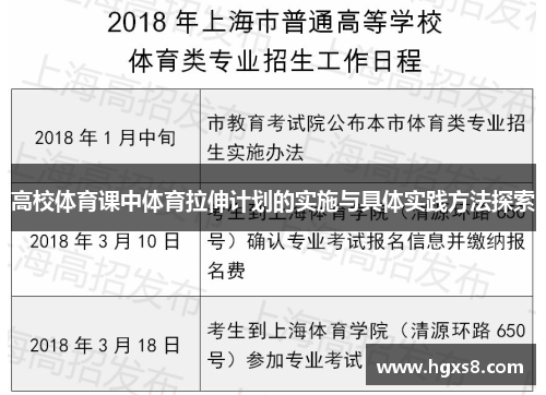 高校体育课中体育拉伸计划的实施与具体实践方法探索
